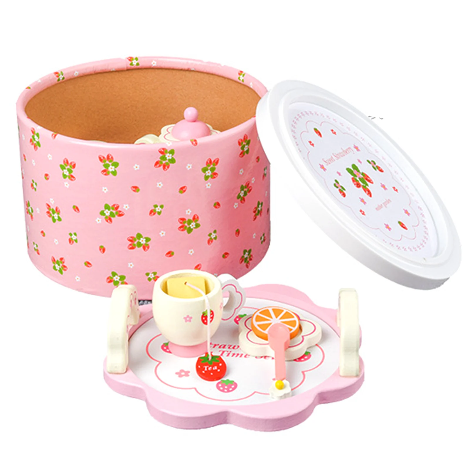 Wooden Simulation Teacup Set Children Afternoon Tea Kitchenware Pretend Play Kids Tea Toy set Educational GIfts For Children