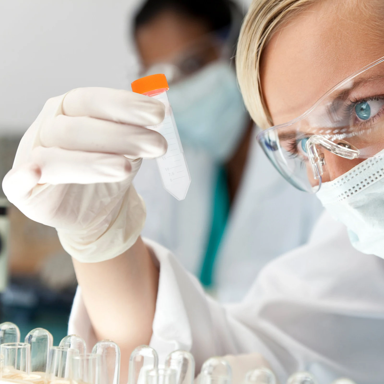 50 Stück Röhrentest-Laborröhrchen mit Skala, Laborexperiment, Zentrifugalfläschchen aus Polypropylen