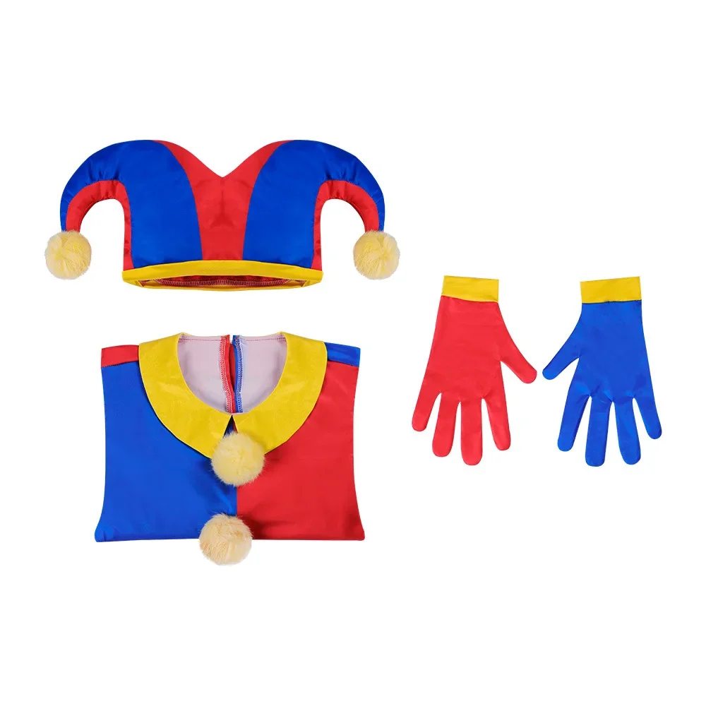 Costume de Cosplay du Clown Pomni de Pâques pour Enfant, Vêtements de Carnaval d'Halloween Imprimés