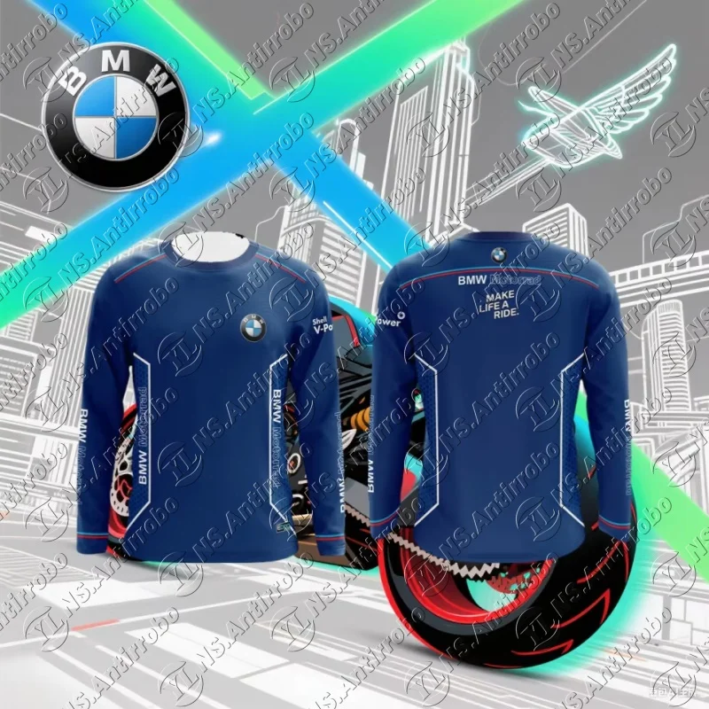 

BMW Print T-shirt Summer BMW MOTORRAD T-shirt Men's Long-sleeved T-shirt Sweat-absorbing Breathable Quick-drying Moto T-shirt