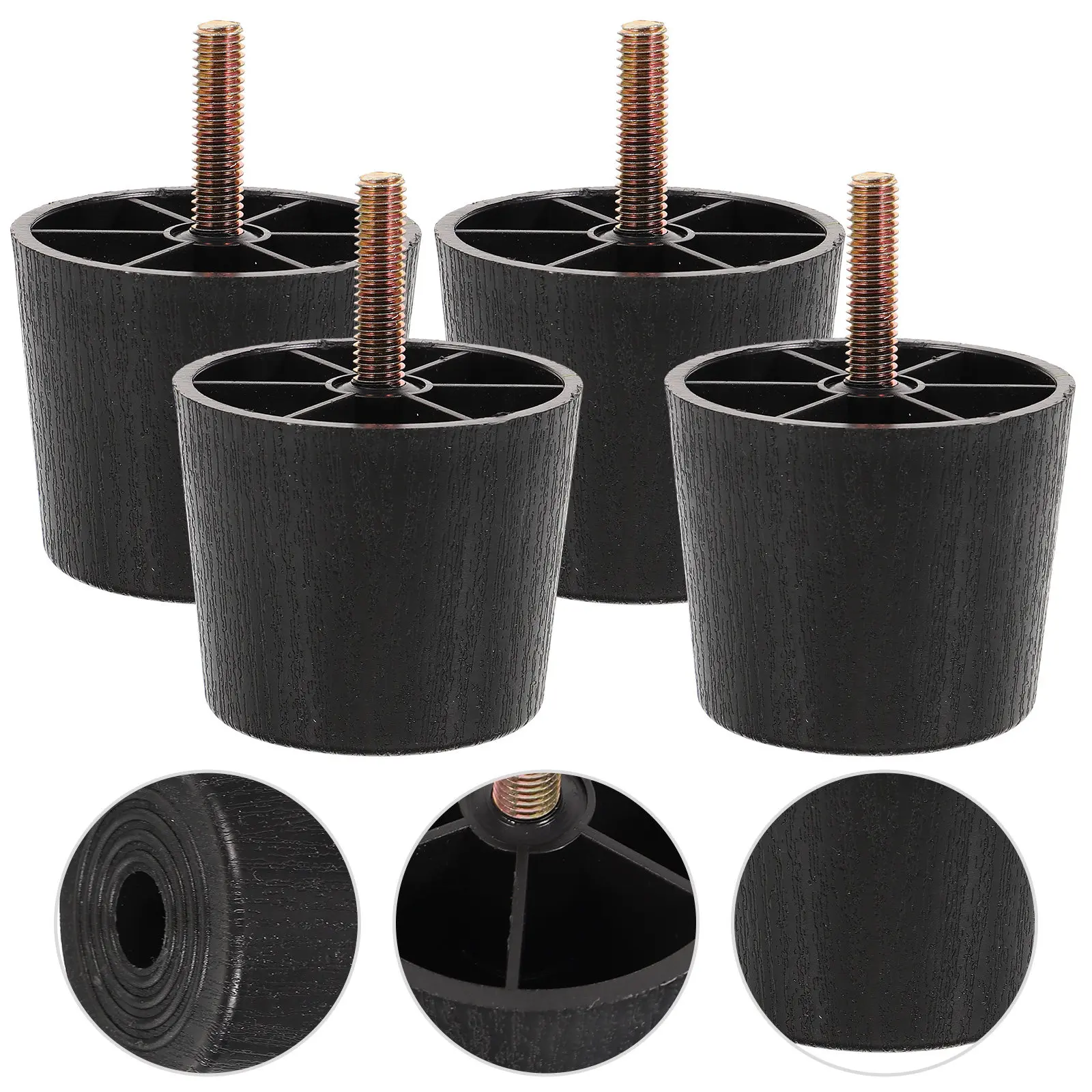 

4 шт. регулируемые пластиковые ножки-опоры для мебели с железными винтами для диванов, шкафов, столов, стульев, для улучшения устойчивости