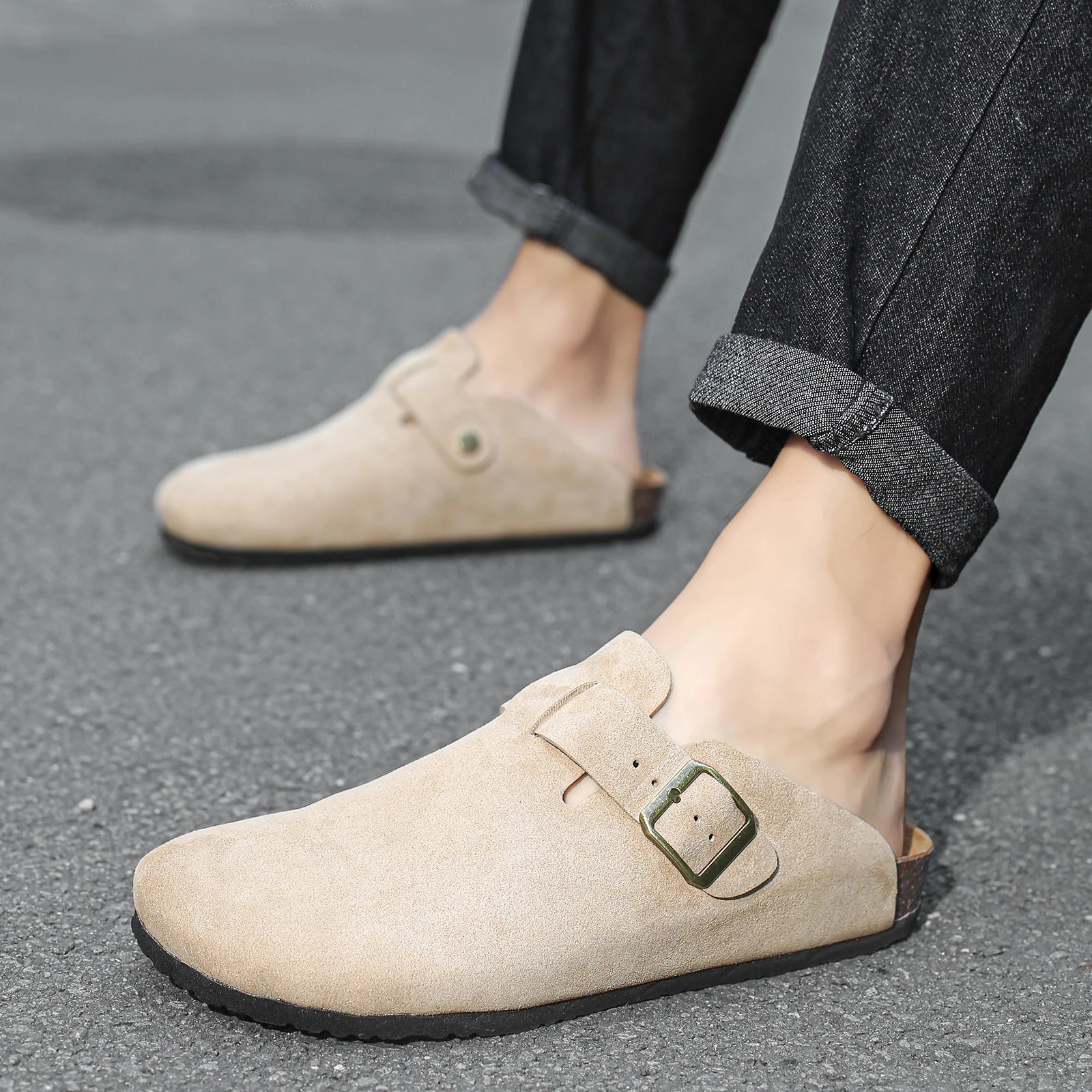 

26 New Style Slip-On Shoes, Slippers, Couple Shoes, with Cork Rubber Soles, Soft Suede, Microfiber Leather, and No-Tie Design