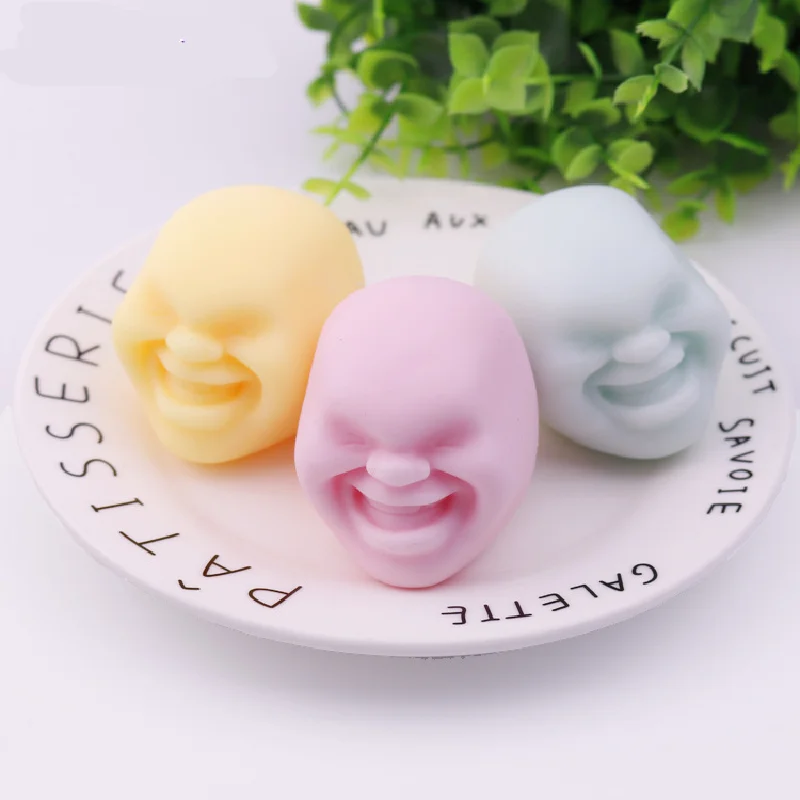 Creative Rubber Fun Squeeze Party Gift Face Relax Stress Anti Stress Ball Pressure Stress Relief Kawaii Fun Toy Small Face Doll