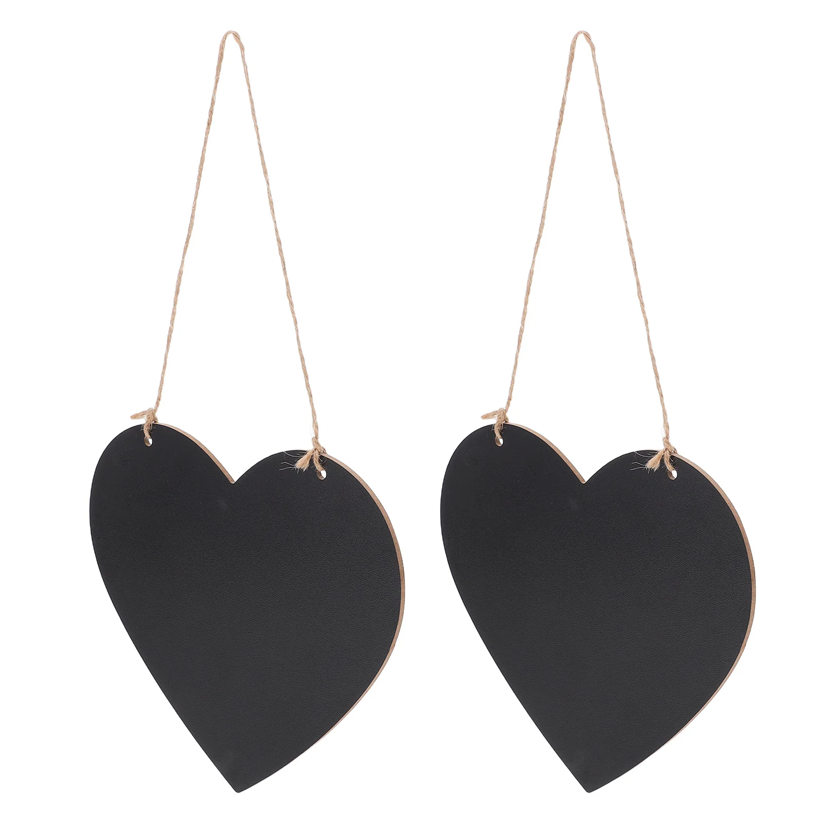 

2 Pcs Love Small Blackboard Chalkboard Signs for Weddings Hanging Heart-shaped Double Sided Message Home MDF Garden