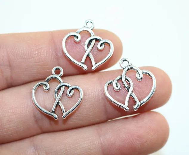 20x19mm 20pcs Antique Silver Plated Heart Handmade Charms Pendant:DIY for bracelet necklace-P5-39