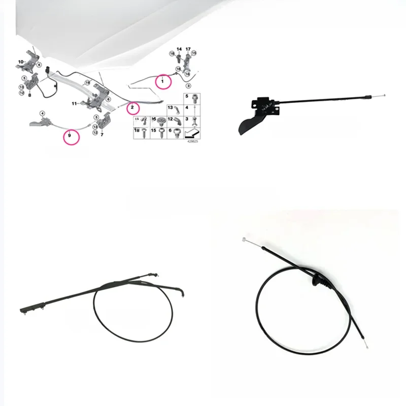 

Front Rear Hood Release Latch Bowden Cable for 2014-2018 BMW X5 F15 X6 F16 51237367536