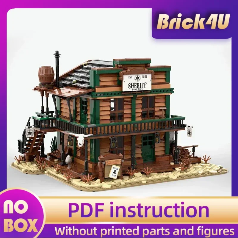 

Technical Moc Bricks Model Sheriff's Office - Wild West Modular Building Blocks Gifts Toys For Children DIY Sets Assembling