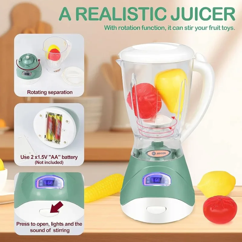 Fai finta di giocare con elettrodomestici da cucina giocattolo con suono e luce caffettiera macchina mixer tostapane frullatore cucina per bambini playset regali