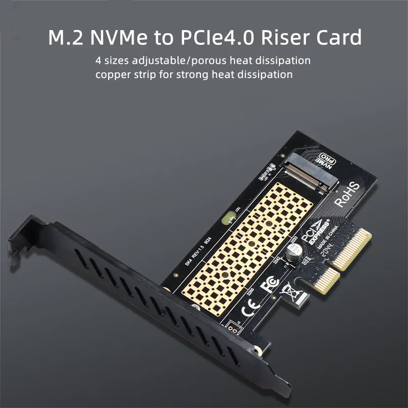 NVME Pro Adapter M.2 NVME Pro SSD to PCIe 4.0 Adapter Card Pcie Video Cards For PC Sound Card pci express m2 adapter