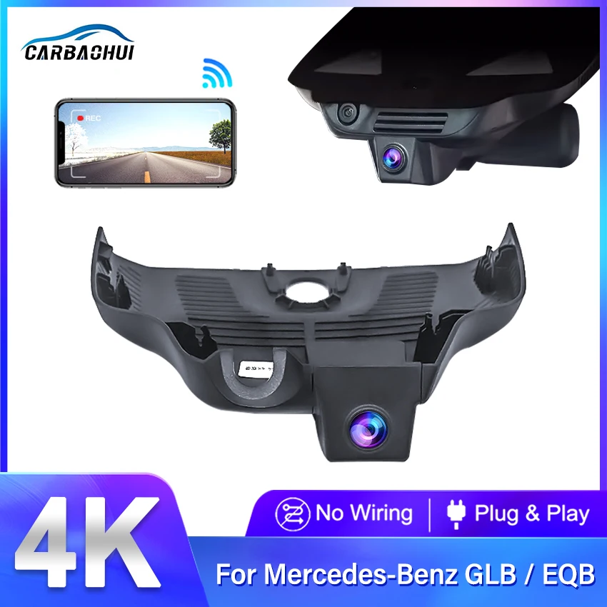 

For Mercedes-Benz GLB 2019 2020 EQB 2022 2023 Front and Rear 4K Dash Cam for Car Camera Recorder Dashcam WIFI Car Dvr