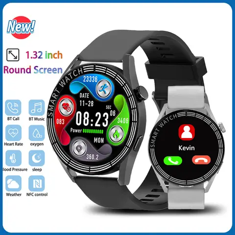 Smart Watch GT X Men Women 1.32 Full Touch Screen Sports Fitness Watch Bluetooth Call Android Phone Digital Multidial Smartwatch