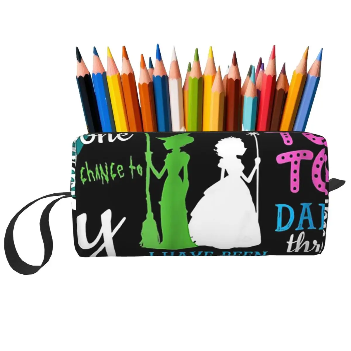 Halloween Wicked Musical Makeup Bag CosmeticOrganizer Storage Dopp Kit Toiletry Cosmetic Bag for Women Beauty Travel Pencil Case