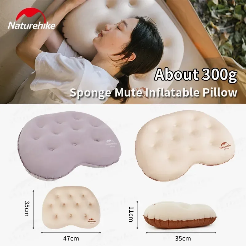 

Naturehike Portable Outdoor TPU Camping Air Pillow Ultralight Sponge Mute Sleeping Pad Inflatable Pillow Travel Office Plane