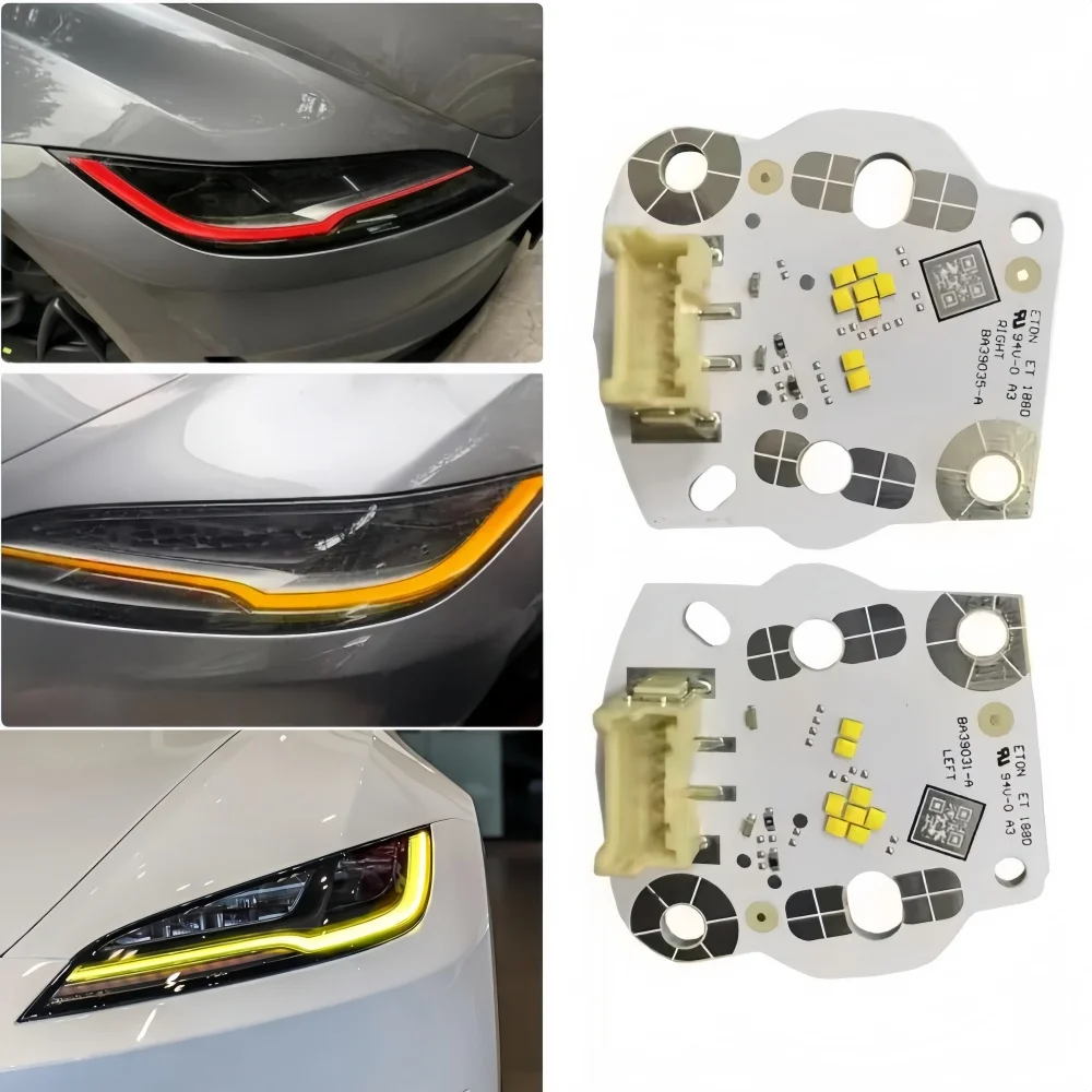 

NEW Angel Eyes DRL Boards LED Headlight Daytime Running Light Chips Yellow Blue Red White Daylight For Tesla Model 3 2024