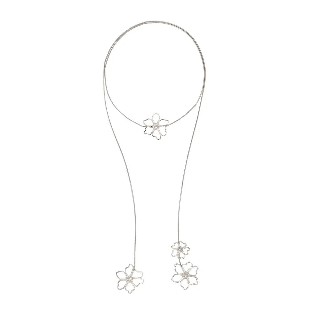 New Flower Earring Necklace Party Jewelry Set for Woman Gift Wholesale