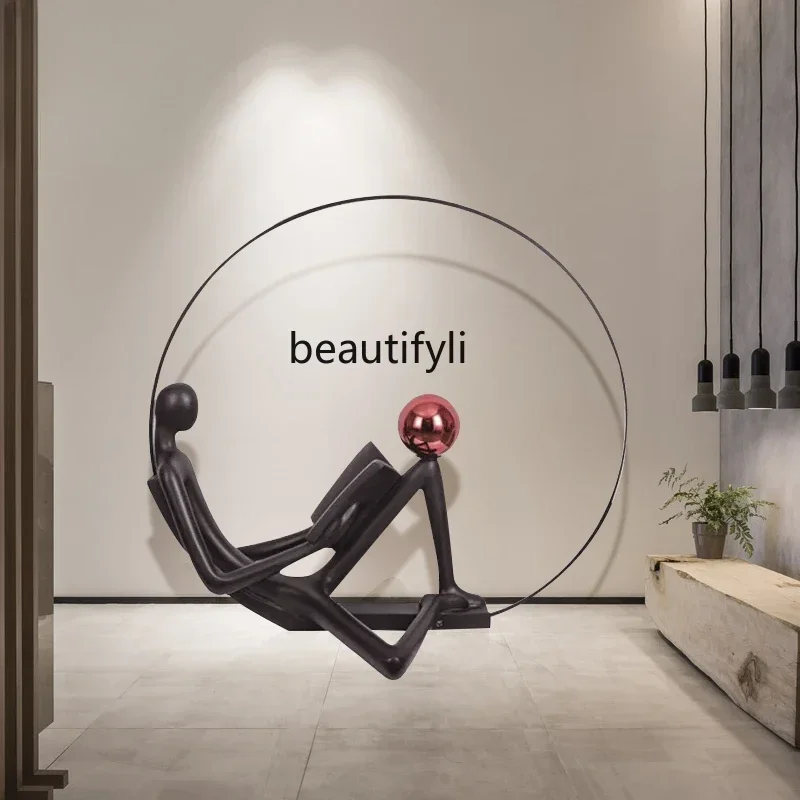 

Humanoid abstract modern art figure sculpture floor creative designer hotel large decorative floor ornament