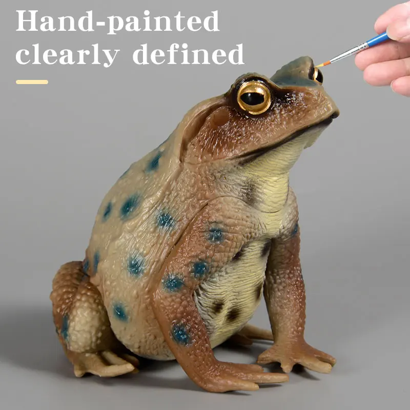 Realistyczna figurka żaby, ręcznie malowana, dzikie zwierzę, owady, gumowy model zwierzęcia, zabawka edukacyjna dla dzieci.