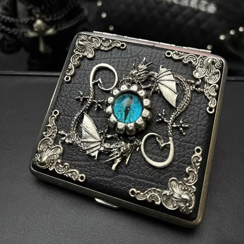 

High-End Creative Men'S Leather Cigarette Case With 20 Sticks And Large Capacity Universal Waterproof Portable Cigarette Case