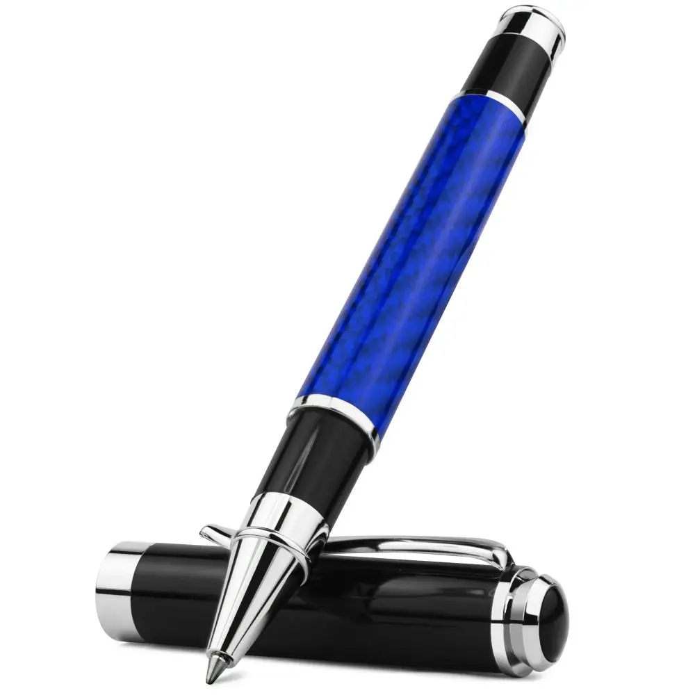 

Carbon Fiber Fiber Signature Pen Smooth 0.5mm Metal Signature Pen Golden Black Refill Premium Gel Pens Present