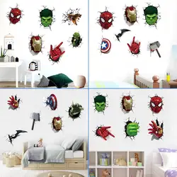 MINISO Cartoon Avengers DIY Wall Stickers For Kids Room Marvel Superhero Movie Poster Living Room Boy Bedroom Wall Decoration