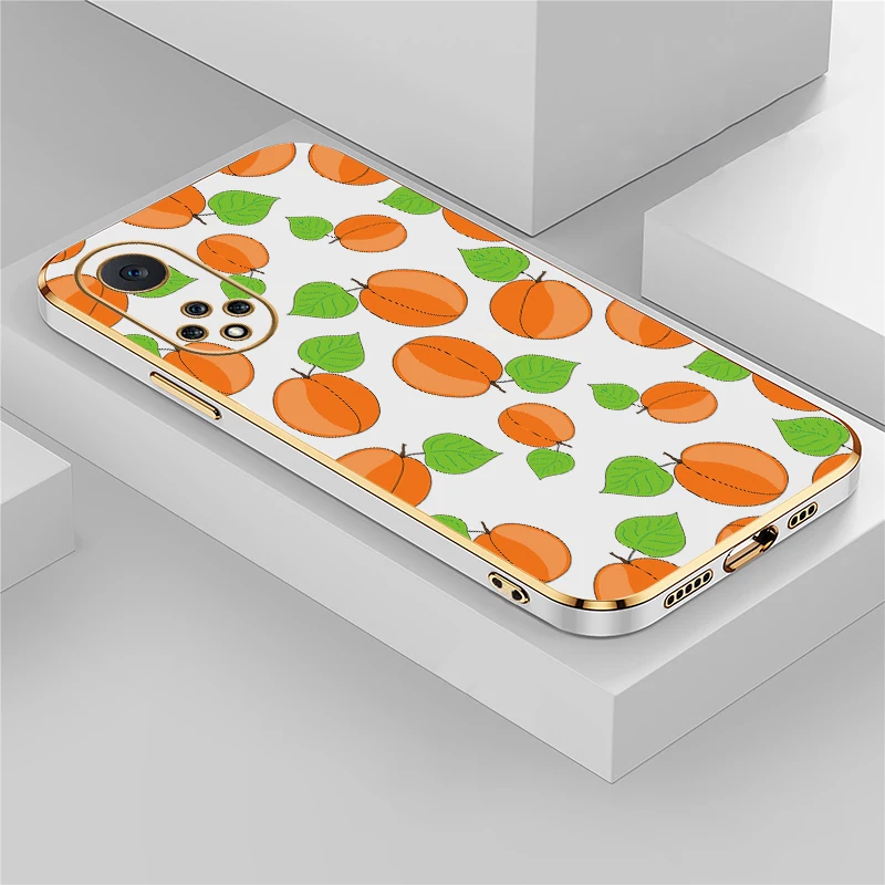 

TPU Plating Soft Phone Case For Huawei Nova 7 6 SE 3i 4e 5T 5i Y70 Plus 9 7i 8i Strawberry Fruit Pattern Shockproof Cover