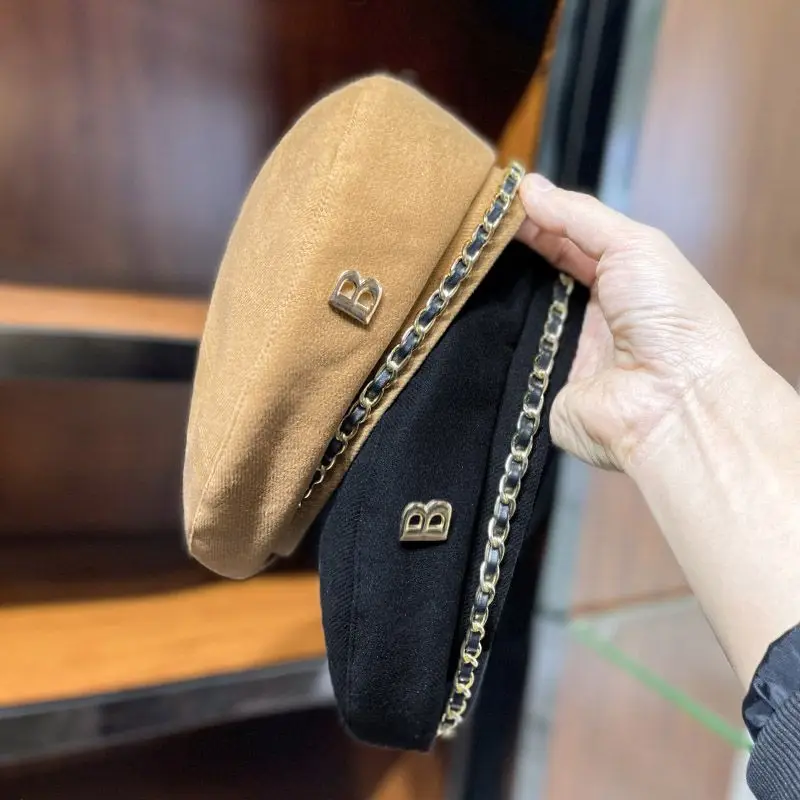 2026 Nieuwe Keten Baret Hoed Voor Vrouwen Cap Winter Retro Kunstenaar Platte Mode Dame Meisjes Vintage Cap