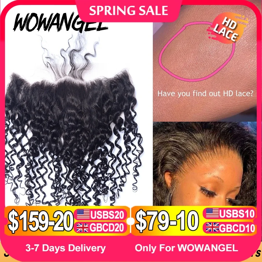 SKINLIKE Gerçek HD Dantel Ön Eriyik Derileri Düz görünmez HD Dantel Kapatma Sadece Derin Dalga Kinky Kıvırcık Su Dalgası İnsan Saç