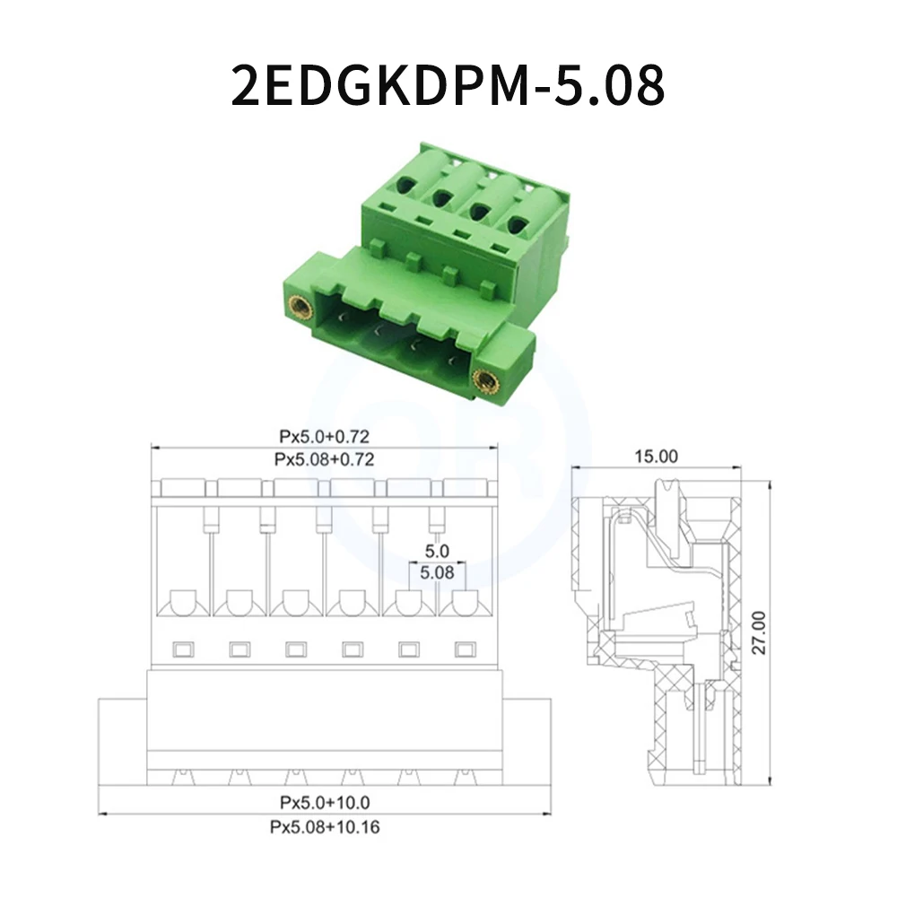 (1 Set) KF 2EDGKDPM 2EDGKDM 5.08mm Solderless Spring Plug-In with Flange Quick Connects Complete Set 2-24P 15EDGKDM/KDPM 5.08