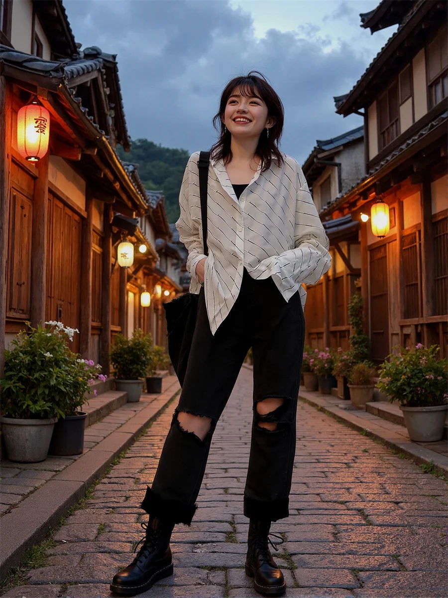 هول ممزق الجينز فضفاض للمرأة الدنيم السراويل ملابس حريمي الشتاء مشروط طويل القامة الشمال نمط ملابس منزلية المتسكع سيدة الحرارية الدافئة