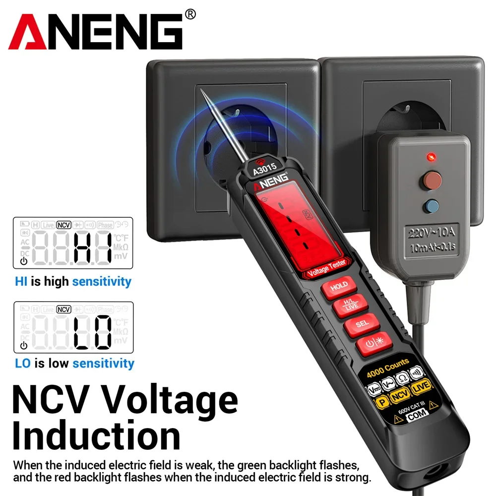ANENG A3015 Smart Pen Multimeter AC/DC Spannung NCV Spannung Induktion Digitale Hintergrundbeleuchtung Auto Sicherung Diagnose Sonde Detektor Stift