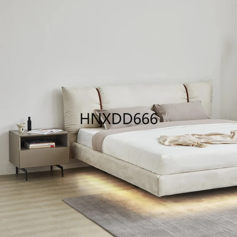 Cream Beige Suspended Bed Soft Bag Bed Suede