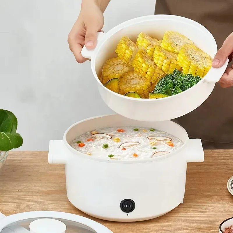 Binaural rice cooker Small portable electric mini multi-pan frying pan with steamer rice cooker