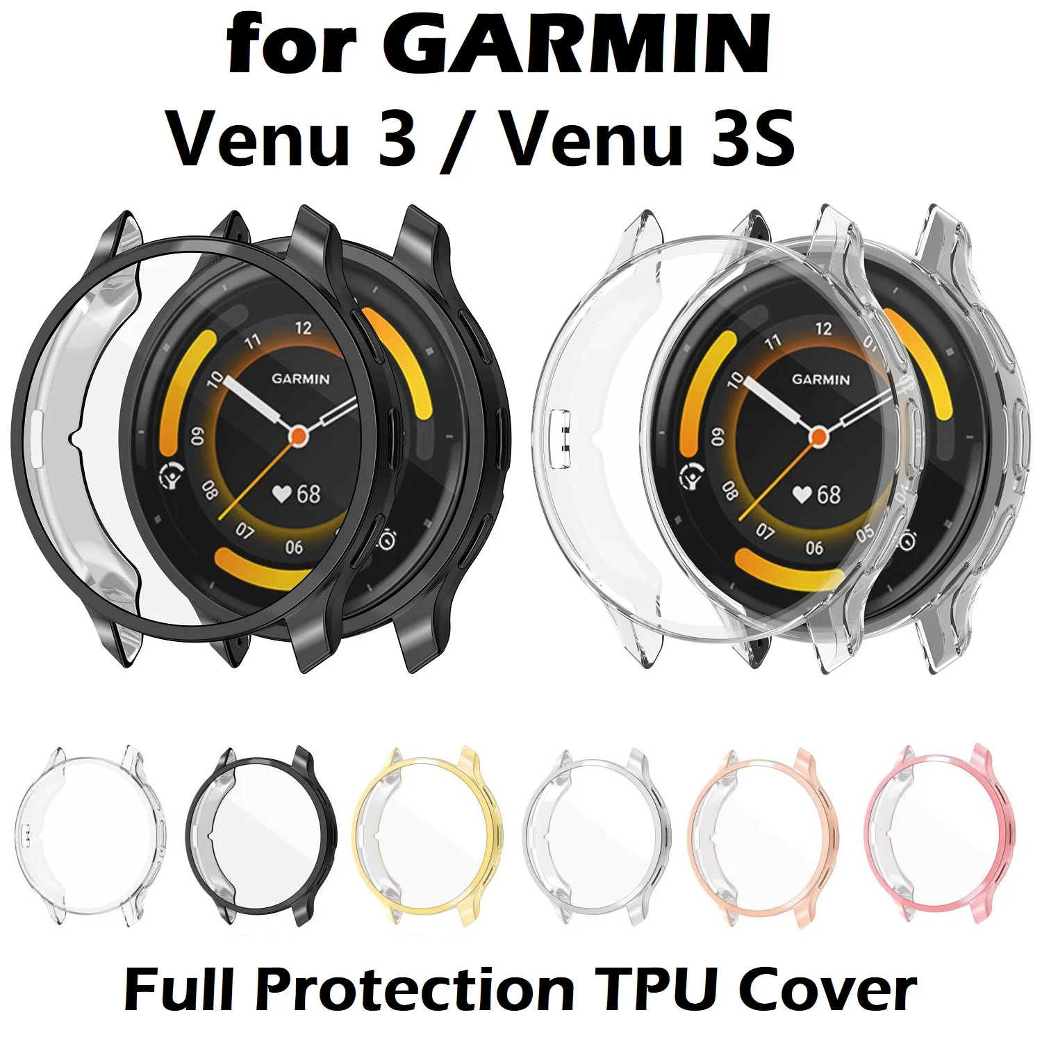 

30PCS Protective Case for Garmin Venu 3 / Venu 3S Smartwatch Soft TPU Full Cover Screen Protector Cover