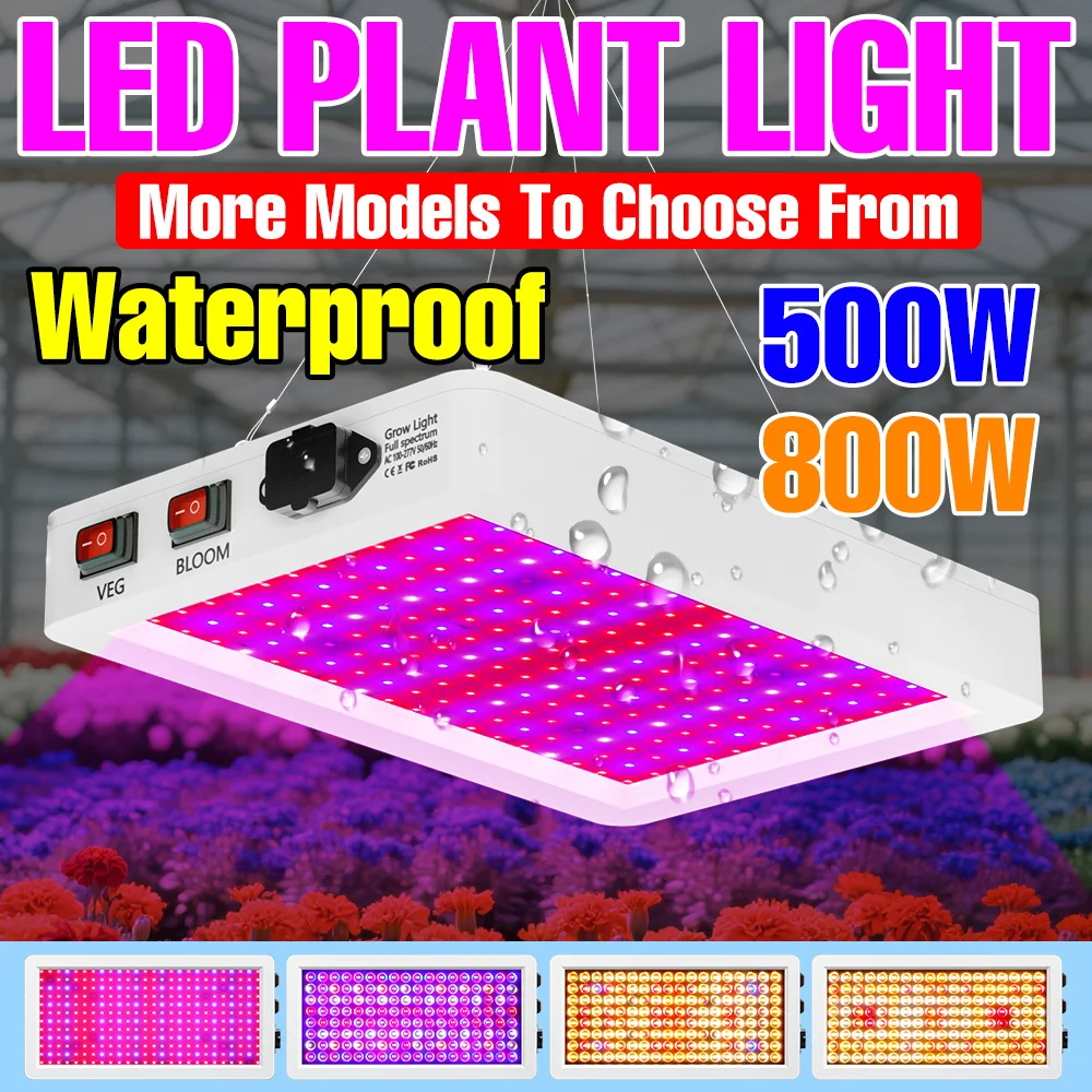 

800W LED Quantum Board Grow Lights Full Spectrum Hydroponics Plant Lamp Growth Tent Flower Tomato Vegetables Fill Lighting IR UV