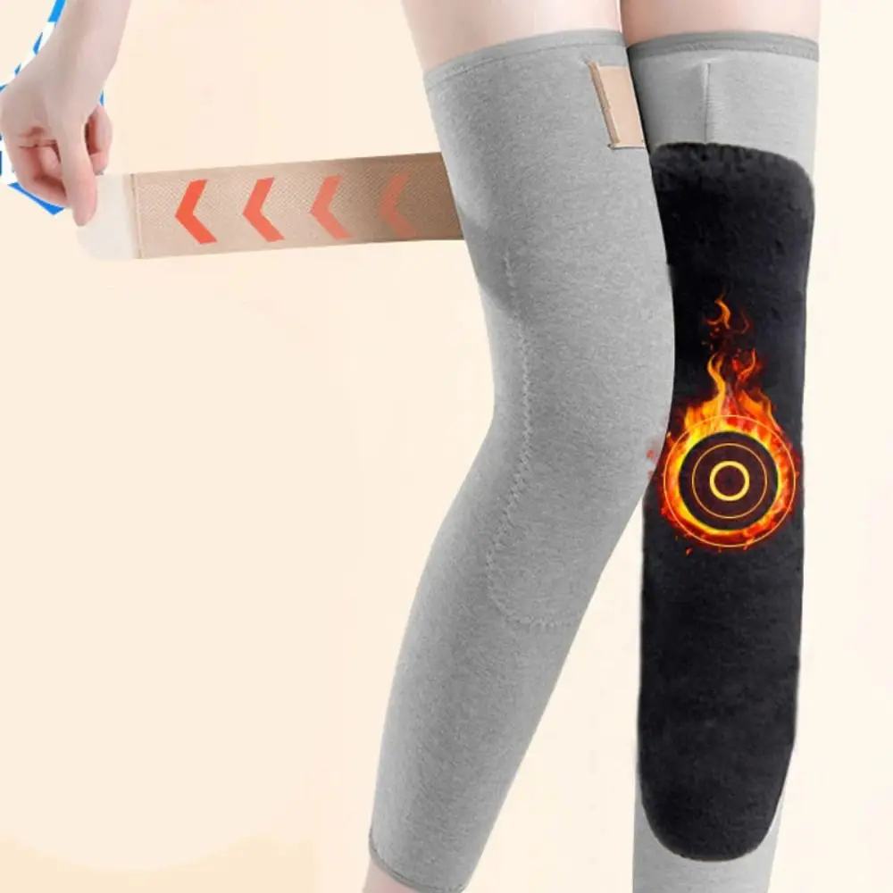 New Anti-slip Strappy Long Knee Pads Extra Long Seamless Joint Warmth Sleeves Keep Warm Leg Warmers Sleeves For Autumn/Winter