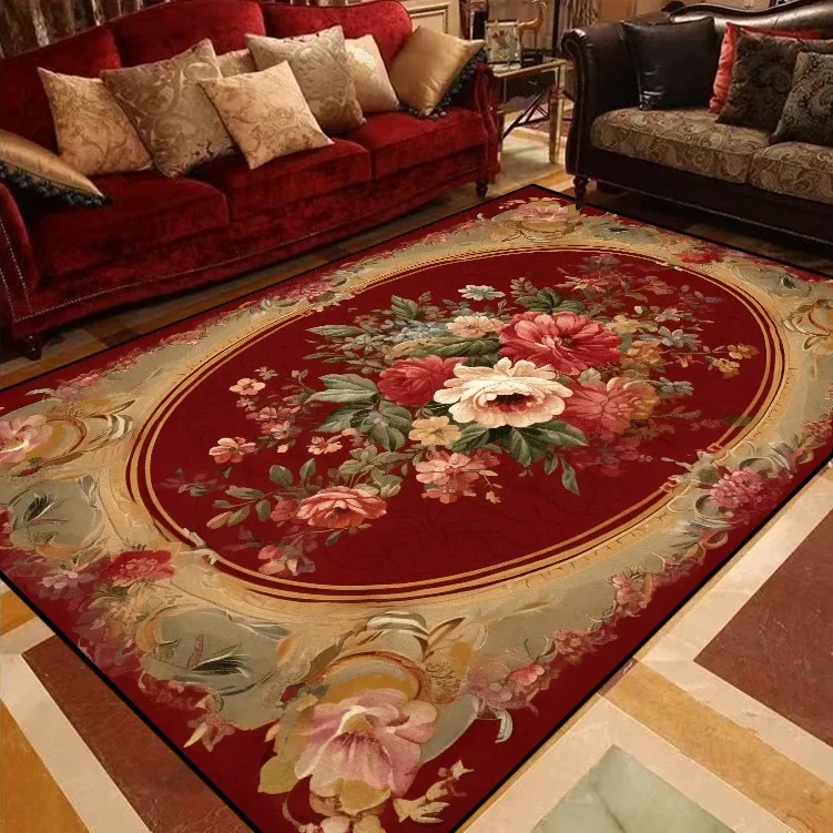 European Floral Carpets for Living Room Sofas Big Size Luxury Rugs Decoration Bedroom Carpet home Floor Mat tapis salon 카페트