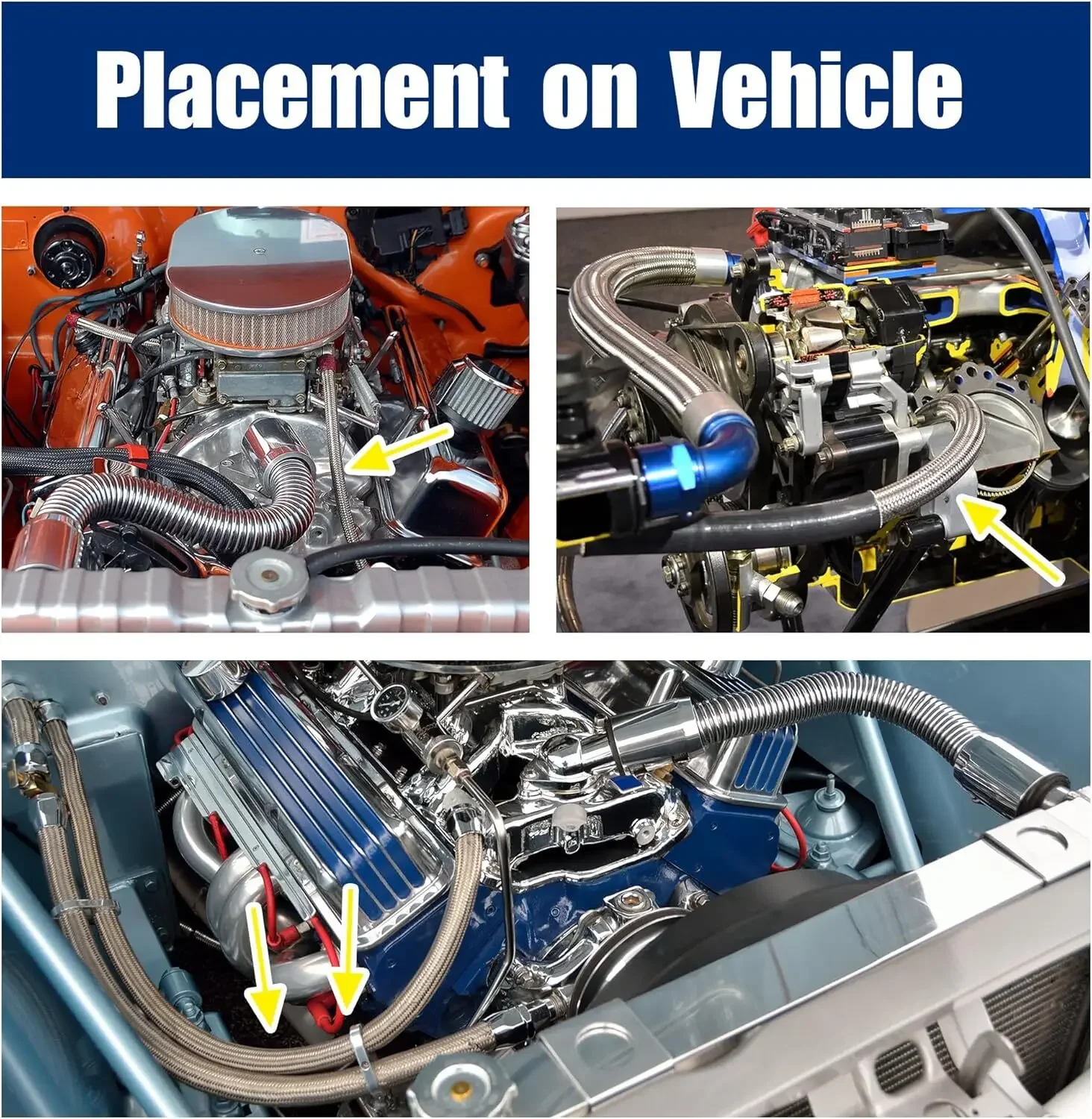 Universal AN12 Kraftstoffschlauch AN12 3/4" Nylon & Edelstahl geflochten CPE Öl Kraftstoff Gasleitung Splitter