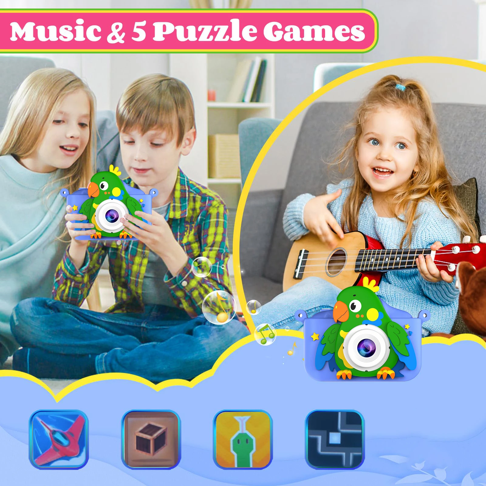 Kids' Camera, Dual Camera, 1080P HD, 48MP with Video Recording Perfect Birthday Gift for Kids Ideal Christmas, Halloween, or Bir