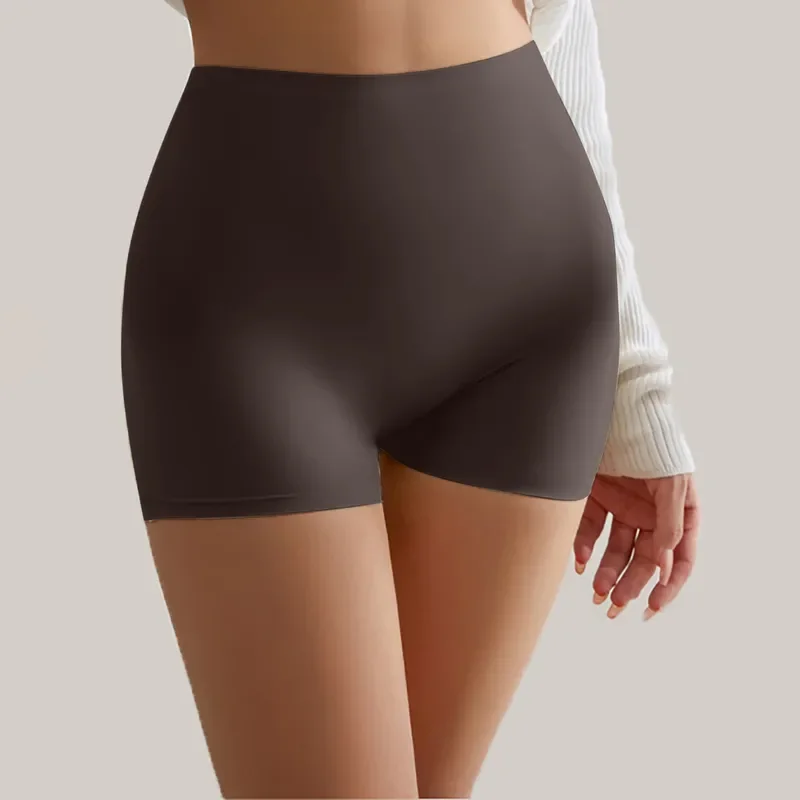 2024 pantalones cortos de seguridad de seda de hielo de LICRA sin costuras para mujer, pantalones cortos debajo de la falda, ropa interior transpirable sin rizos, Boxers para mujer