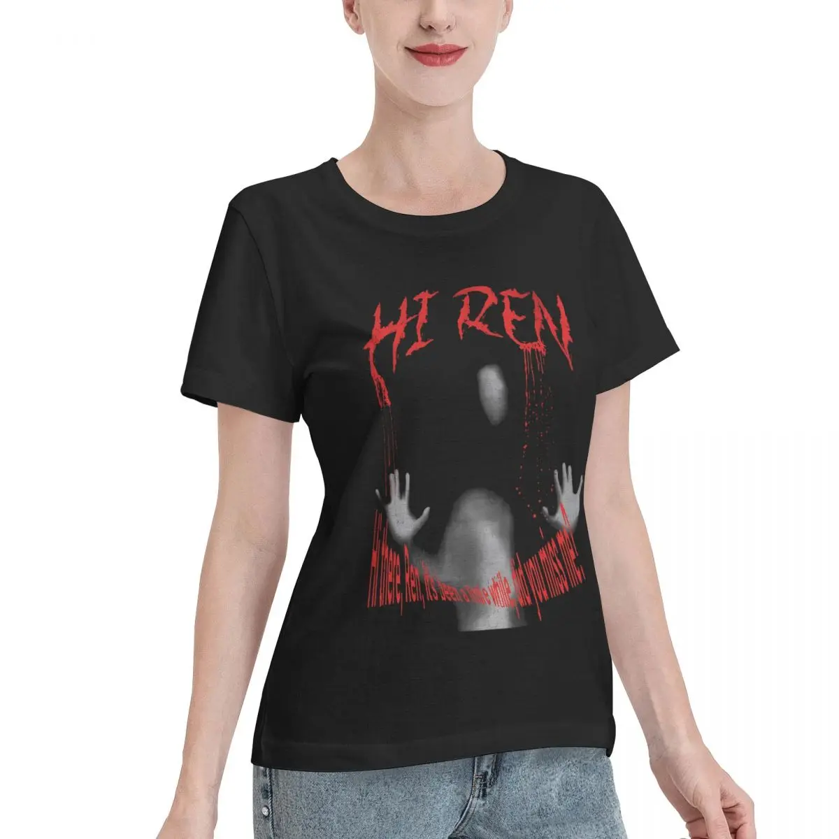 Street Pick Ren Hi Ren Gill Down On The Beat I M A Renegade Women's T-shirt Minimalist Short Sleeve Casual Top