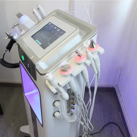새로운 12 in 1 물 산소 작은 버블 머신 제트 Auqa 필링 블랙 헤드 제거 페이스 리프트 스킨 케어 장치 딥 클렌징 ForSpa