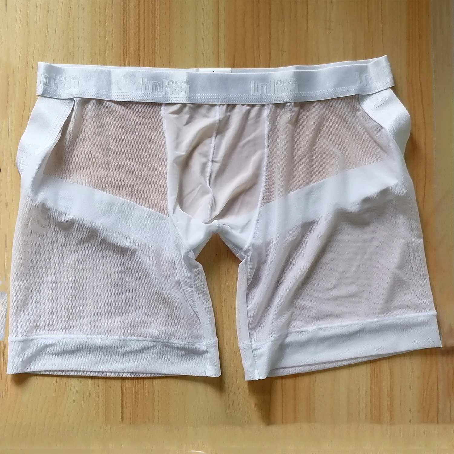 Sports Temptation Perspective Mesh Ice Silk Sexy Hip Exposed Backness Men's Boxer Shorts U Pouch Jockstrap Gay Pride Clothing
