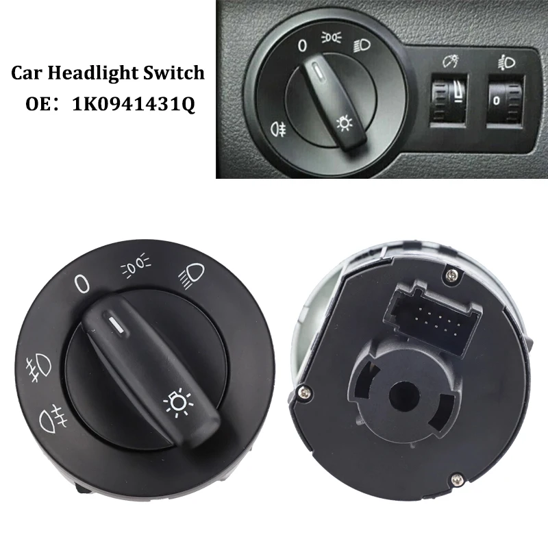 

1pc High Quality 1K0941431Q Car Headlight Switch Fog Lamp Switch for 2004-2016 Volkswagen Caddy Golf Jetta 1K2 Passat B6 Touran