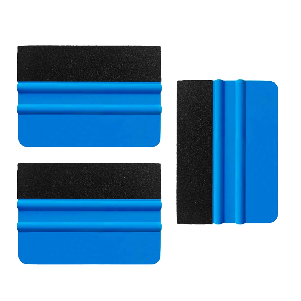 

3pcs Blue Squeegee Durable PP Felt Wrapping Scraper For Car Window Film Bubble Glass Cleaning Accessories 3A02
