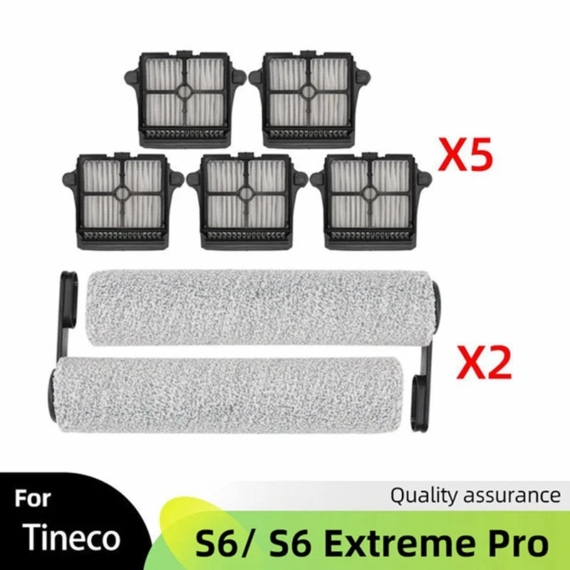 

For Tineco Floor ONE S6/ S6 Extreme Pro Cordless Wet Dry Vacuum Cleaner Replacement Parts Roller Brush Hepa Filter 7PCS