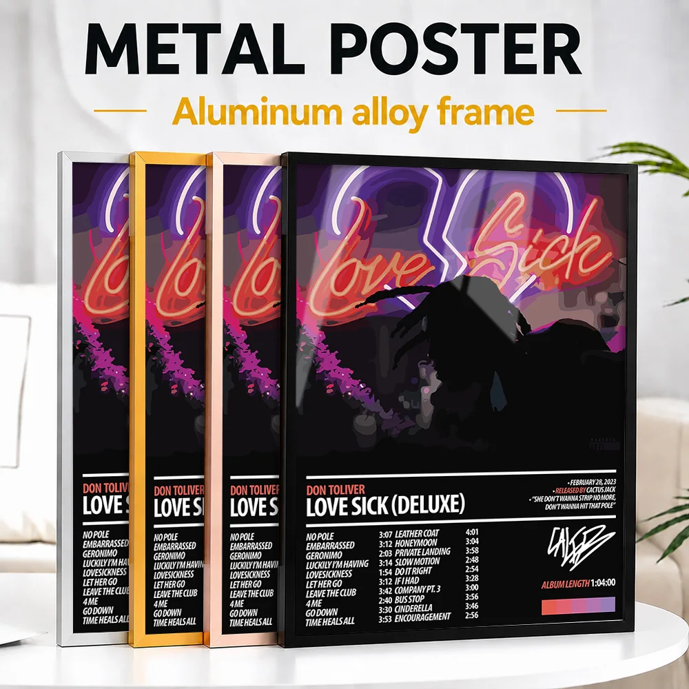 Don Toliver Love Sick Deluxe Book Framed Aluminum Metal Poster Personalized Photographic Wall Art For Record Room And Bedroom