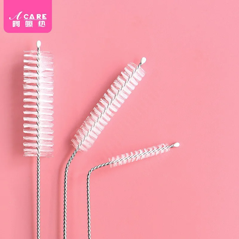 DX01/Straw brush/A1PQ0-Easy to Use Gap Cleaning Brush Makeup Brush Small Brush Portable with Brush Head Cleaning Utensil