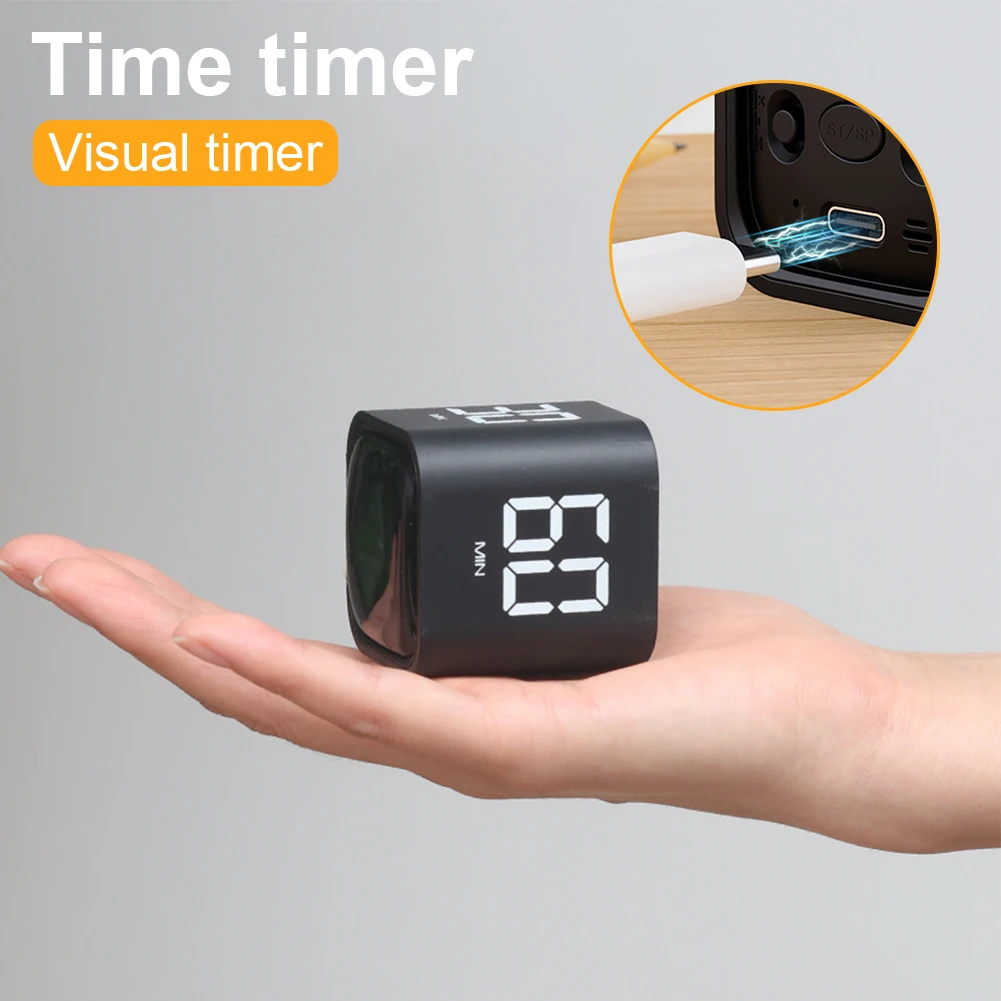 

1PC Rotating Pomodoro Timer Desk Productivity Timer w/Gravity Sensor, Cube Timer for ADHD, Vibration/High/Low Volume/Custom Mode