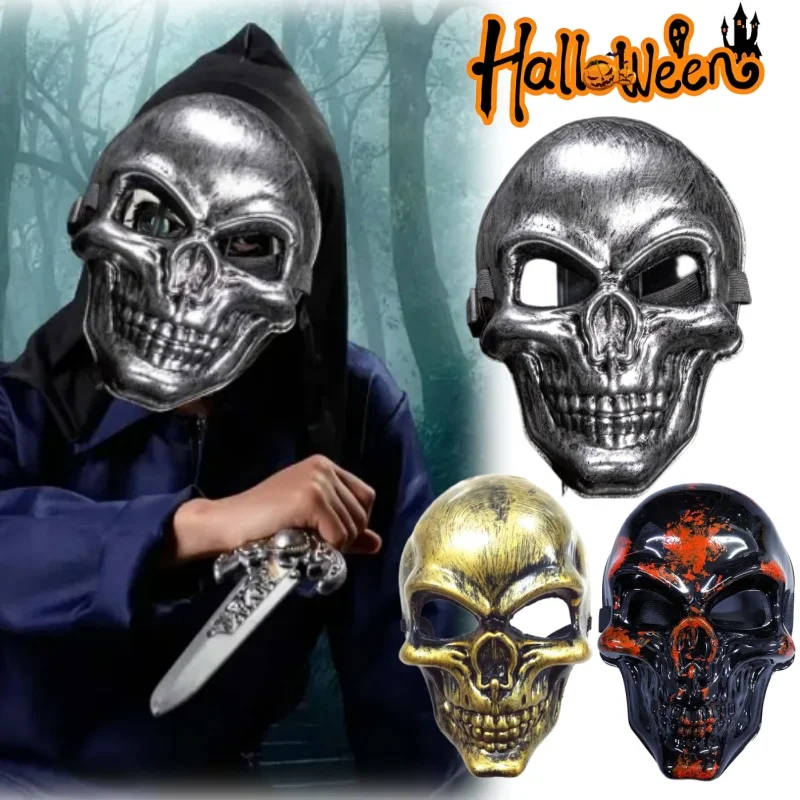 Gruselige Halloween-Schädel-Kopfmaske, Party-Dekoration, gruseliges Geister-Gesicht, Performance-Requisite für Spukentanzparty und Horror-Show
