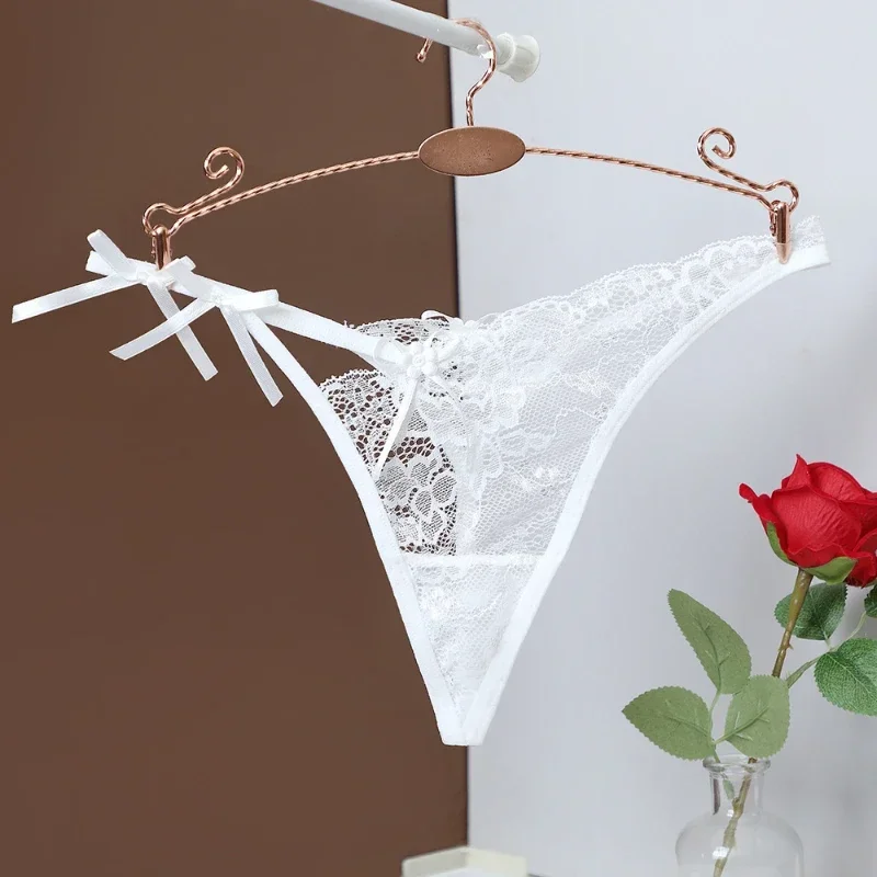 Sexy Bow Temptation Underpants Lace Thin Belt G-string Low Waisted Panties Hollowed Out Thong Wholesale Items for Resale in Bulk